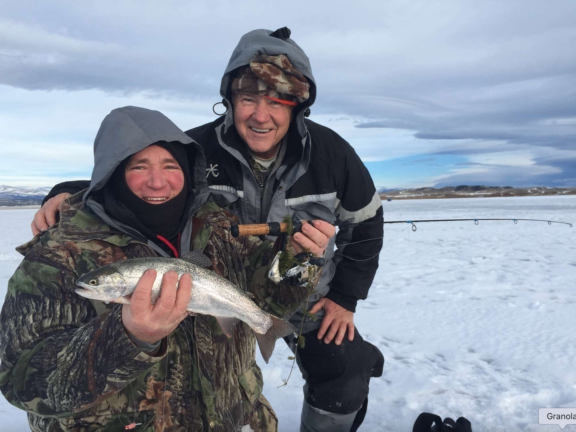 Ice fishing with Greg