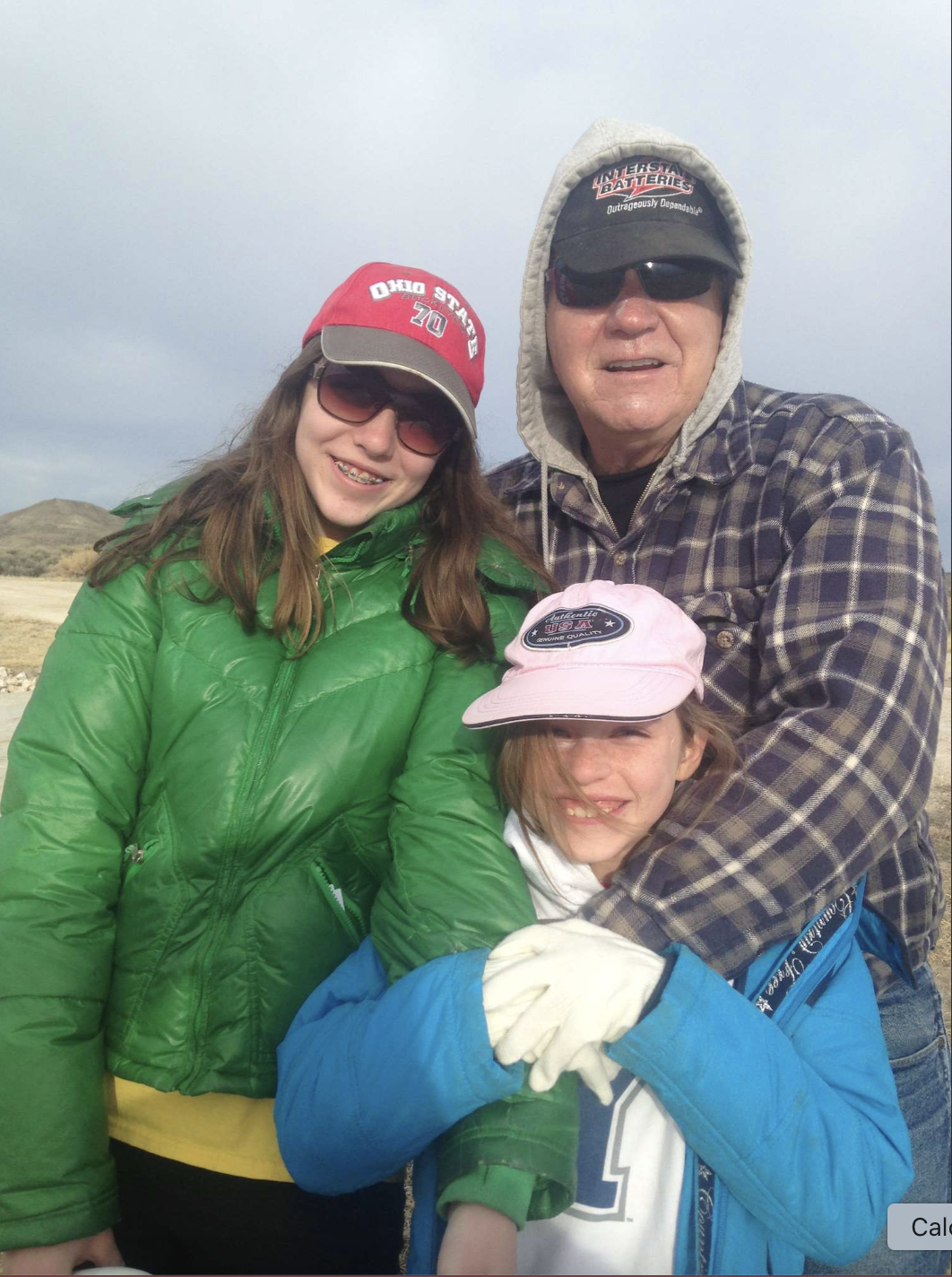 Dad with his besties Madison and Sophia